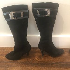 Black suede Cole Haan NikeAir heeled boots